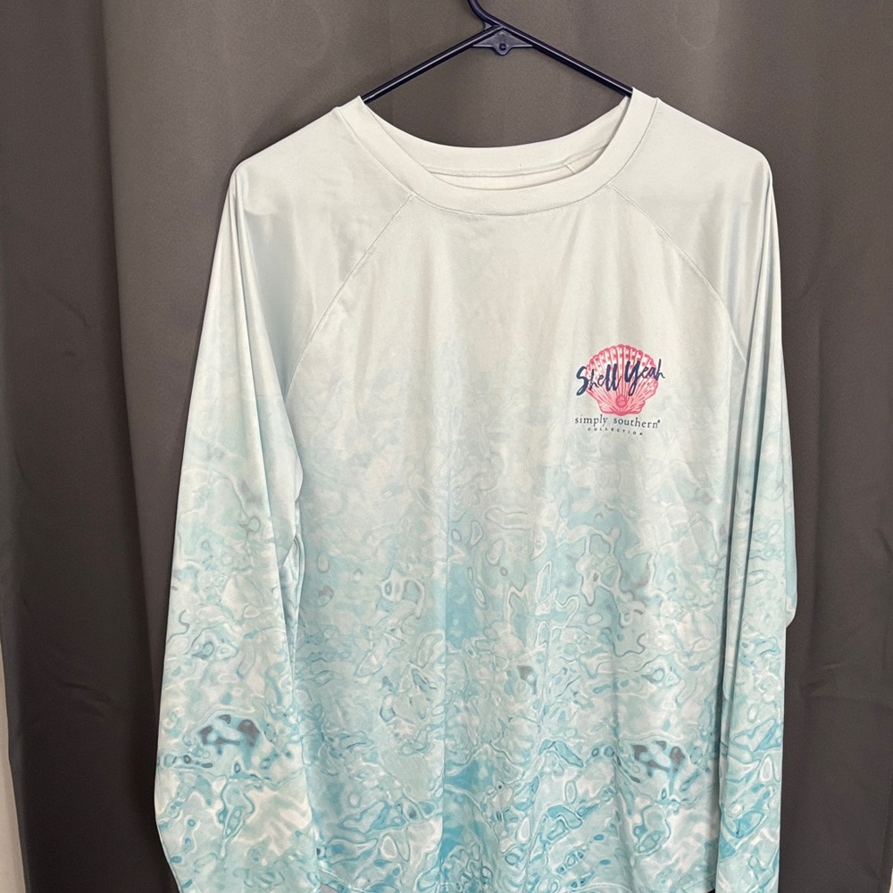 Simply Southern Graphic Long Sleeve Shirt - Blue and White
